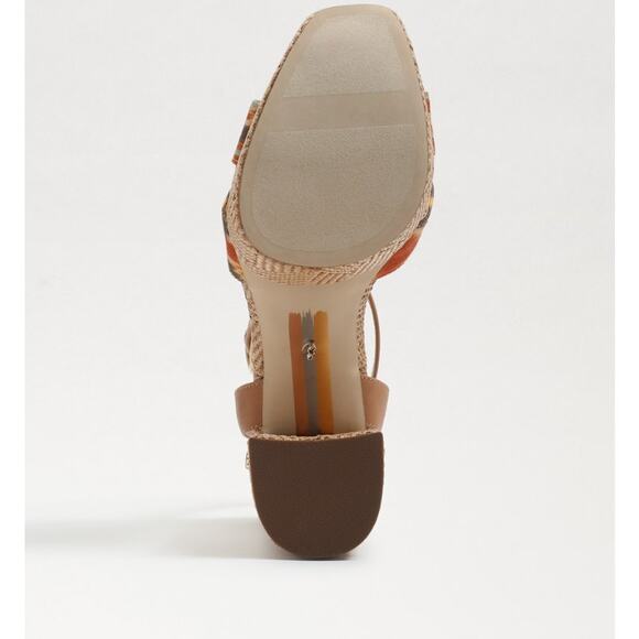 NEW Sam Edelman‎ Women's Boho Nolita Platform Heeled Sandal Size 11M Orange Ikat - Picture 7 of 7